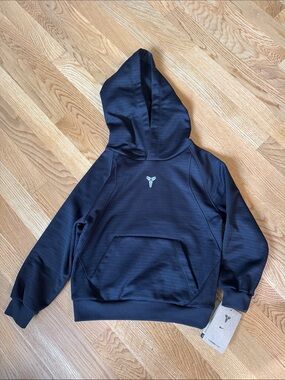 Nike Kids Black Hooded Sweatshirt with Small Logo